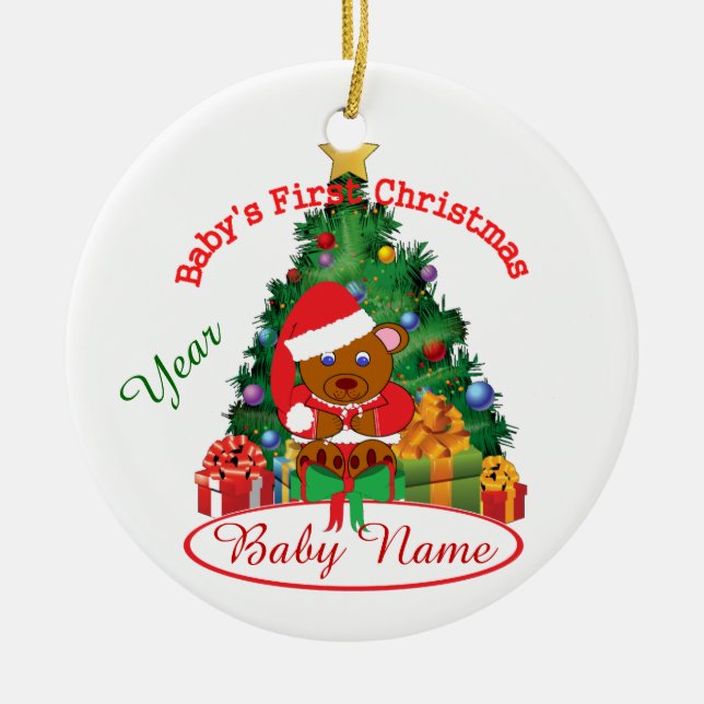 Personalized Baby's First Christmas Ornament (Front)