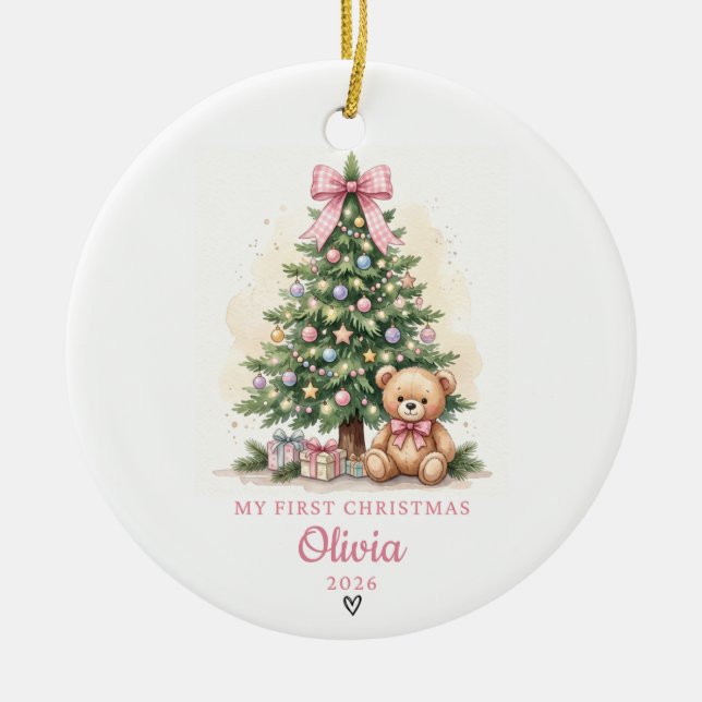 Personalized Baby's First Christmas Ornament (Front)