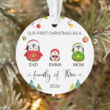 Personalized Baby's First Christmas Penguin