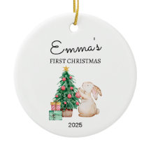Personalized Baby's First Christmas, Rabbit Gift