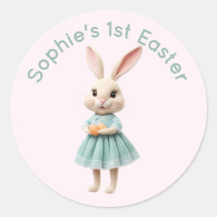 Personalized Baby's First Easter Sticker - Cute 3D