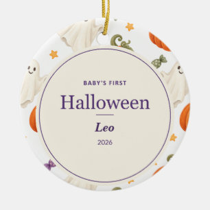 Personalized Baby's First Halloween Ceramic Ornament
