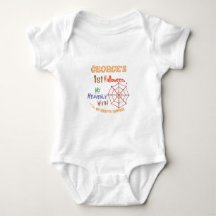 Personalized Baby's First Halloween, Spider Web Baby Bodysuit