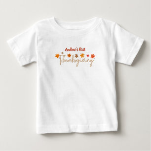 Personalized Baby's First Thanksgiving Baby T-Shirt