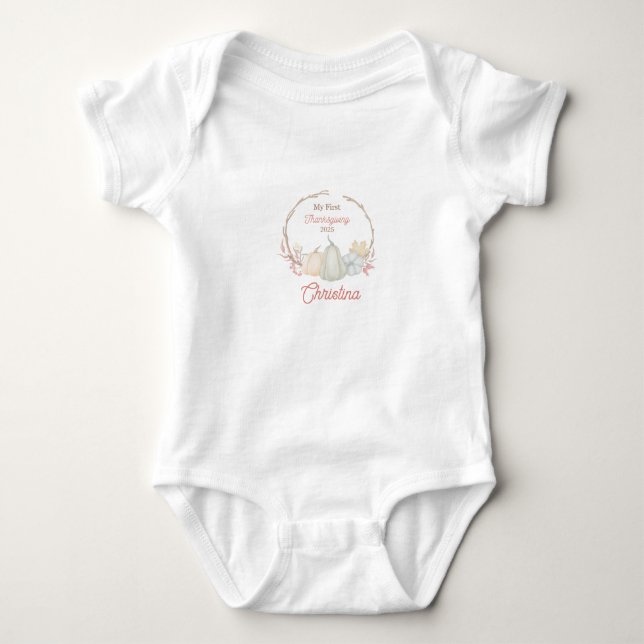 Personalized Baby's First Thanksgiving Bodysuit (Front)