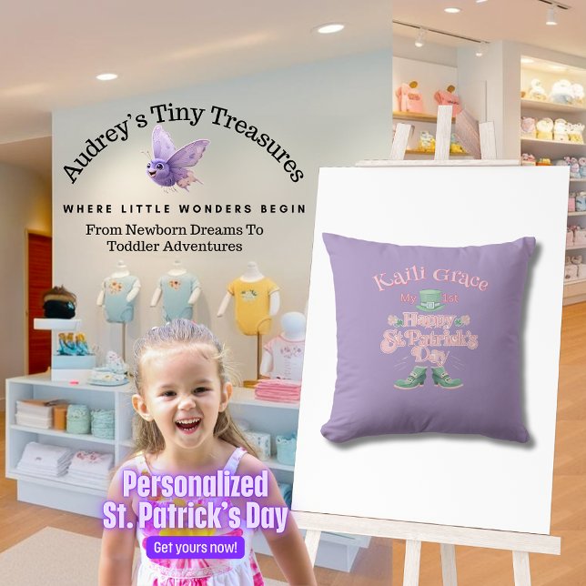 Personalized Baby's St. Patrick's Day Pillow (Creator Uploaded)