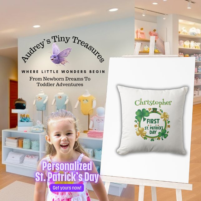 Personalized Baby's St. Patrick's Day Pillow (Creator Uploaded)