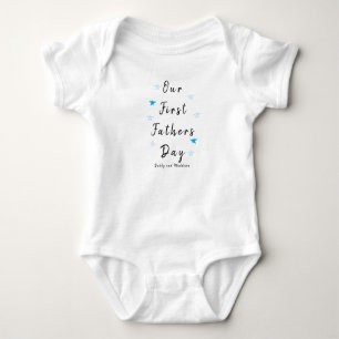 Personalized Babysuit Blue star   1st Father's day Baby Bodysuit