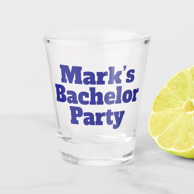 Personalized Bachelor gifts shot glass (Front)