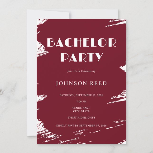 Personalized Bachelor Party Card (Front)