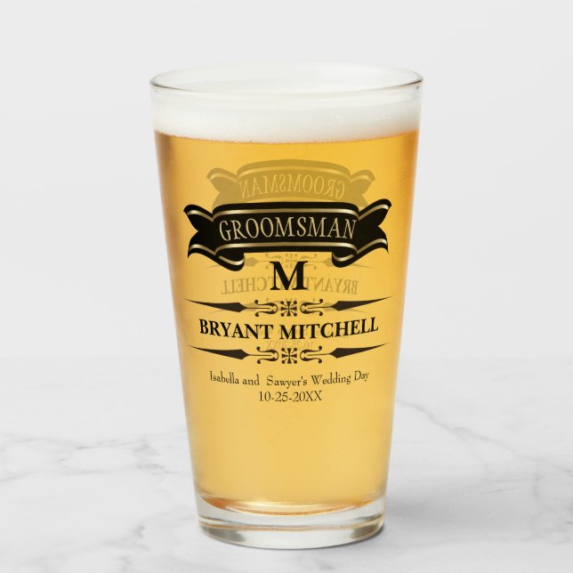 Personalized Bachelor Party Glass (Front Filled)