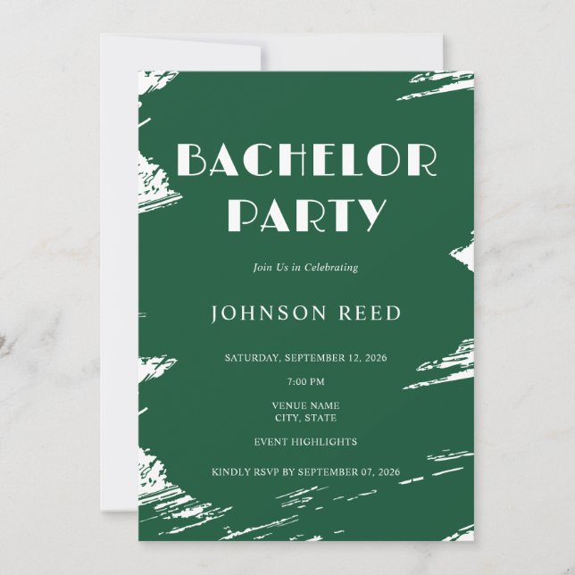 Personalized Bachelor Party Invitation  Card (Front)