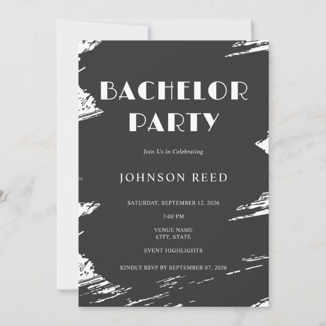 Personalized Bachelor Party Invitation  Card (Front)