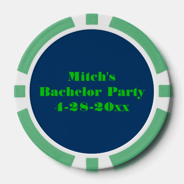 Personalized Bachelor Party Poker Chips (Front)
