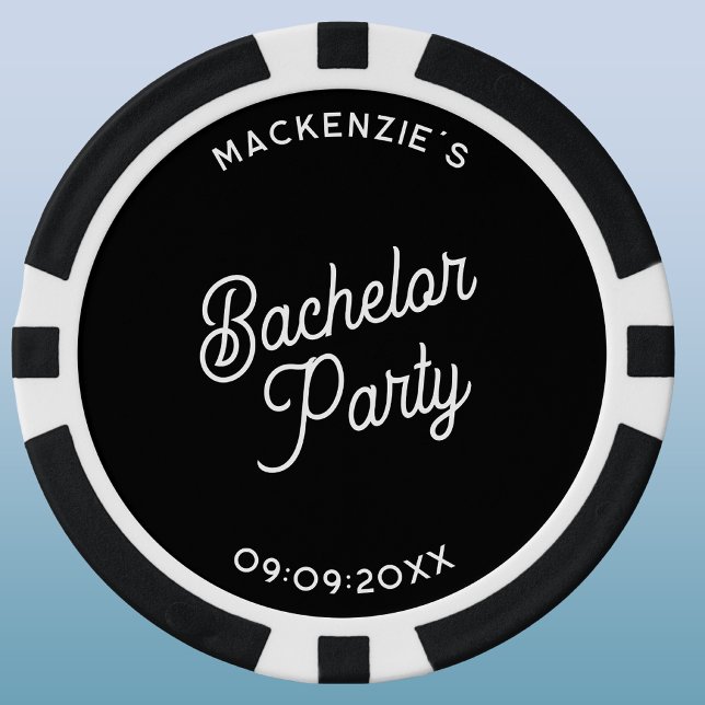 Personalized Bachelor Party Poker Chips (Stylish personalized custom name and text bachelor party poker chips)
