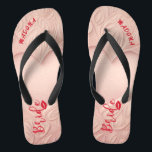 Personalized Bachelorette Bride Flip Flops<br><div class="desc">Make the bachelorette party extra special with our Personalized Bachelorette Bride Flip Flops! These stylish and comfortable flip flops are a must-have for the bride-to-be. Crafted with the utmost care and attention to detail, these flip flops feature a personalized touch, making them a unique keepsake for the bride. The bride's...</div>