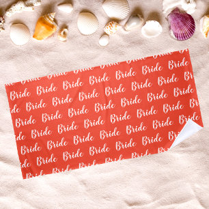 Personalized Bachelorette Bride Pattern Beach Towel
