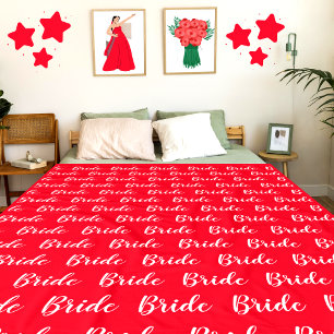 Personalized Bachelorette Bride Pattern Fleece Blanket