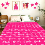 Personalized Bachelorette Bride Pattern Fleece Blanket<br><div class="desc">Personalized Bachelorette Bride pattern blanket gift for bride</div>