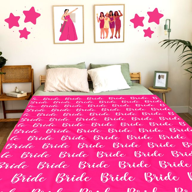 Personalized Bachelorette Bride Pattern Fleece Blanket (Creator Uploaded)