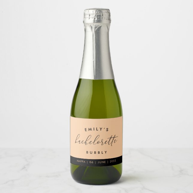 Personalized Bachelorette Champagne Sparkling Wine Label (Front)
