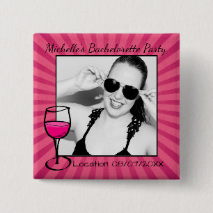 Personalized Bachelorette Framed Photo 2 Inch Square Button