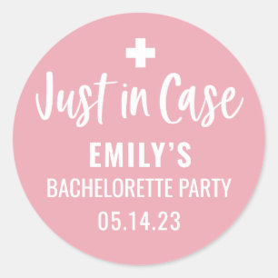 Personalized Bachelorette Just in Case Classic Round Sticker