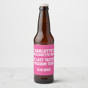 Personalized Bachelorette Last Taste of Freedom Beer Bottle Label