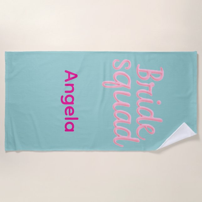 Personalized Bachelorette Party Beach Towel (Front)
