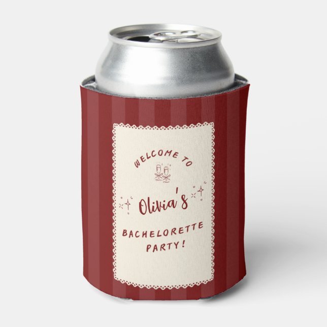 Personalized Bachelorette Party Can Cooler  (Can Front)