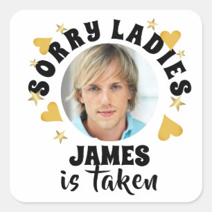 Personalized Bachelorette Party Favor Custom Photo Square Sticker