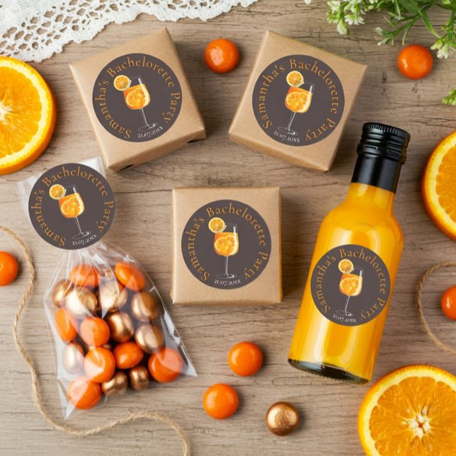 Personalized Bachelorette Party Favour Classic Round Sticker (Creator Uploaded)