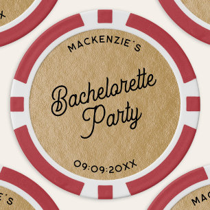 Personalized Bachelorette Party Gold Poker Chips