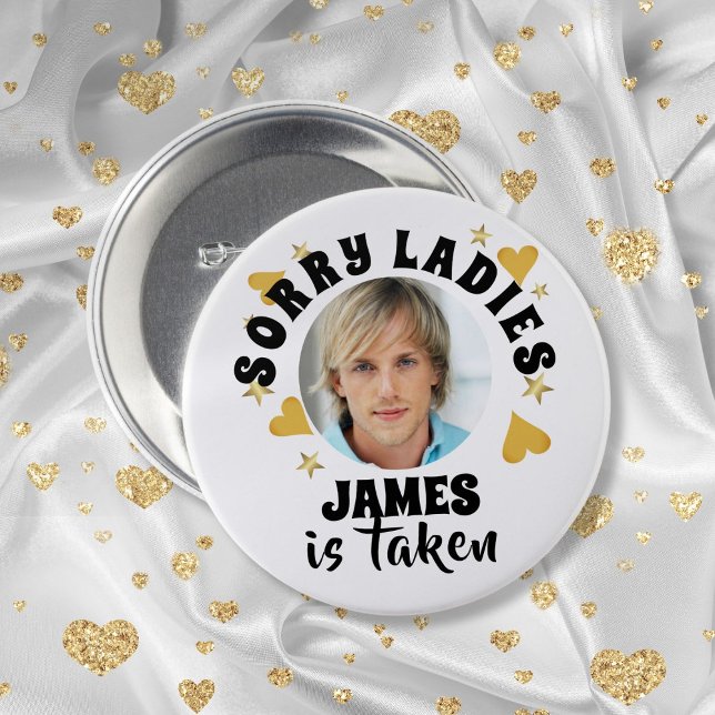 Personalized Bachelorette Party Grooms Face Photo 3 Inch Round Button (Personalized Bachelorette Party Grooms Face Photo Button)