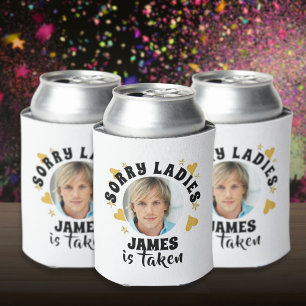 Personalized Bachelorette Party Grooms Face Photo Can Cooler