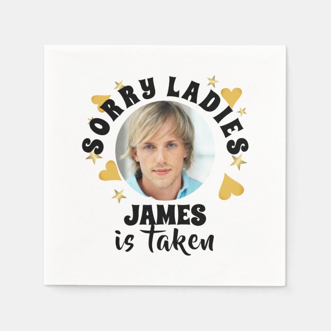 Personalized Bachelorette Party Grooms Face Photo Napkin (Front)