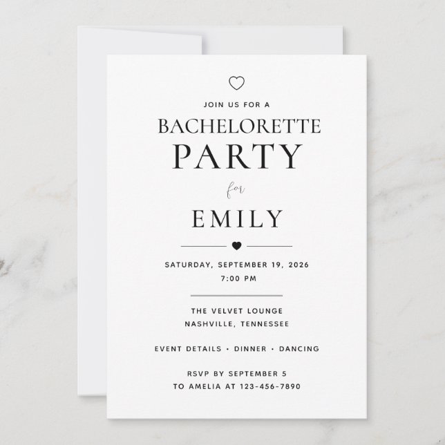 Personalized Bachelorette Party Invitation (Front)