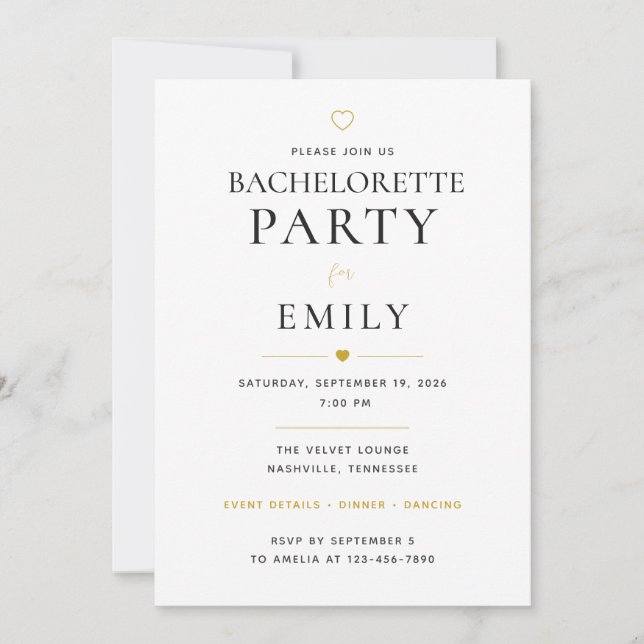Personalized Bachelorette Party Invitation (Front)