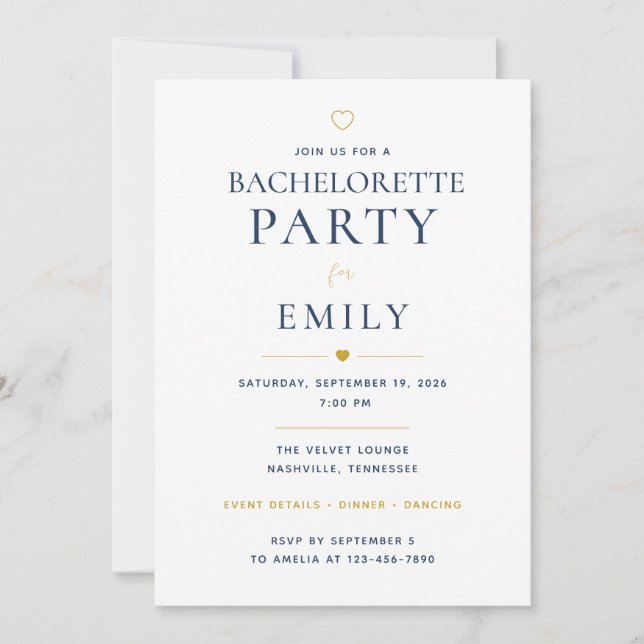 Personalized Bachelorette Party Invitation (Front)