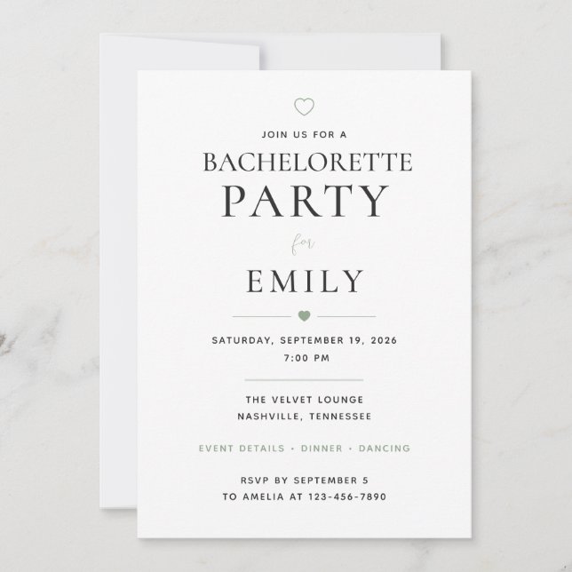 Personalized Bachelorette Party Invitation (Front)