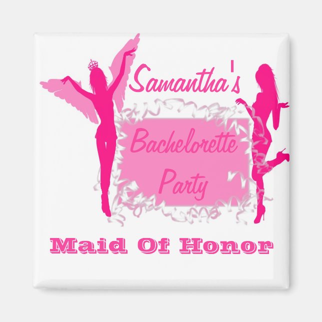Personalized bachelorette party magnet (Front)