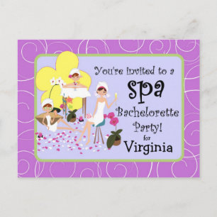 Personalized Bachelorette Party Spa Invitations