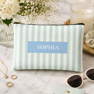 Personalized Bachelorette Party Striped Accessory Pouch