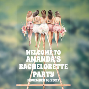 Personalized Bachelorette Party Welcome Acrylic Sign