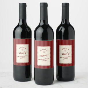 Personalized Bachelorette Party Wine Bottle Labels