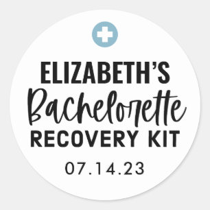 Personalized Bachelorette Recovery Kit  Classic Round Sticker
