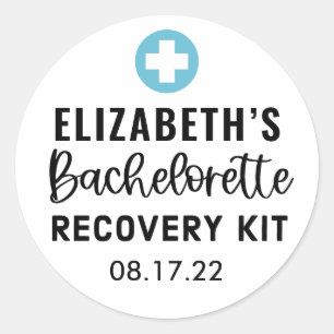 Personalized Bachelorette Recovery Kit  Classic Round Sticker