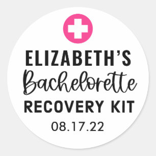 Personalized Bachelorette Recovery Kit Classic Round Sticker