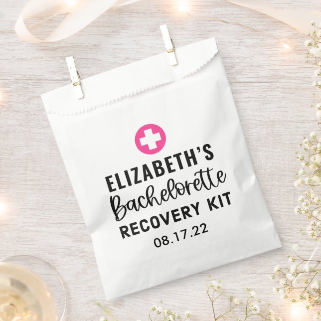 Personalized Bachelorette Recovery Kit Favour Bag (Clipped)