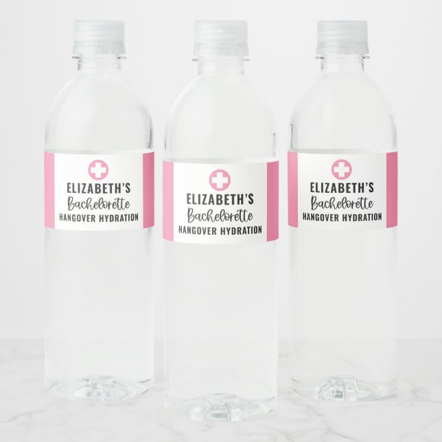 Personalized Bachelorette Recovery  Water Bottle Label (Bottles)